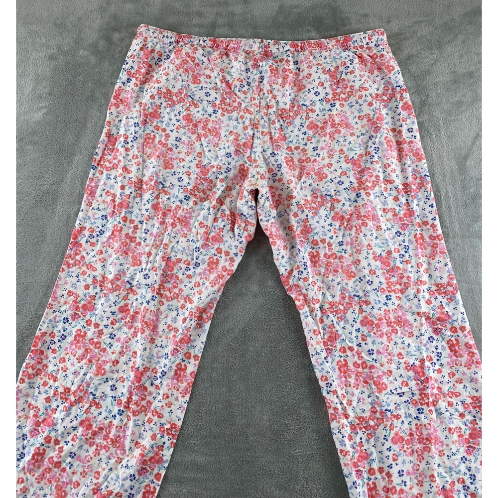 Old Navy Intimates Womens XL Floral Pajama Pants Pink Red White Wide Leg Lounge - Picture 13 of 16